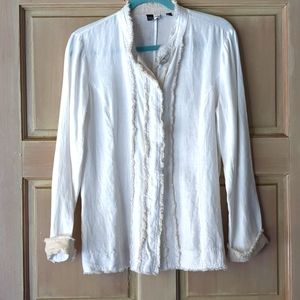 Saks fifth Ave Cream linen blouse